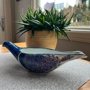 Royal Copenhagen Fajance Peacock Bird Bowl